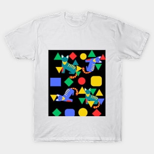 Funny geometric Cat T-Shirt